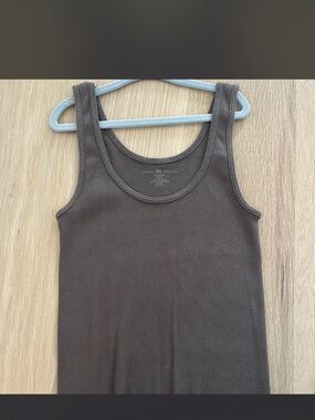 Brandy Melville Gray Ribbed Tank Top 100% Cotton